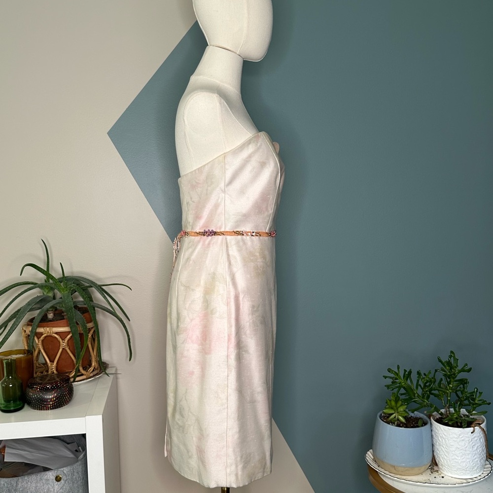 Elda De La Rosa Haute Couture Strapless Silk Blend Floral Dress Kentucky Derby 6 - Picture 4 of 13